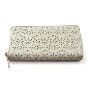 コーチ 長財布 パンチング レザー ラウンドジップ ウォレット ブランド レディース ホワイト CO...