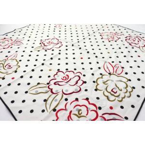 ルイフェロー スカーフ 花柄 水玉 ブランド レディース ホワイト Louis Feraud