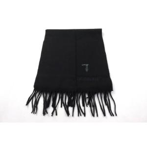 トラサルディ マフラー ロゴ刺繍 ラムウール イタリア製 ブランド メンズ ブラック TRUSSAR...
