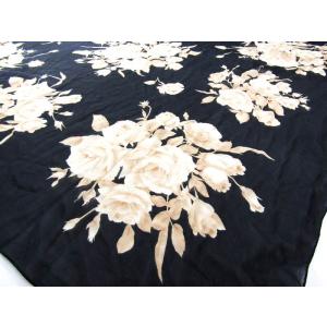 ジャンルイシェルレ スカーフ 大判 花柄 ブランド 小物 レディース ブラック×ベージュ JEAN-...