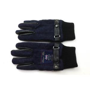 ラグジュアリーファブリックムーン 手袋 グローブ ブランド 小物 メンズ ネイビー×ブラック Lux...