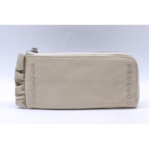 ファルファーレ 長財布 レザー L字ファスナー 小銭入れあり ウォレット ブランド レディース ホワ...