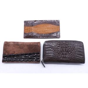 リアル クロコダイル/カイマン 長財布 札入れ 3点セット 本革 レザー ウォレット まとめて メン...