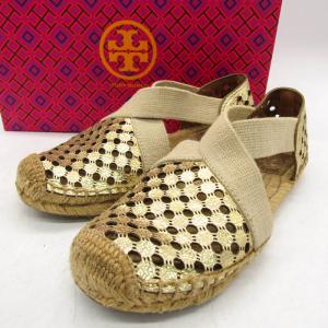 トリーバーチ スリッポン エスパドリーユ サンダル ブランド シューズ 靴 レディース 6サイズ ゴールド Tory Burch