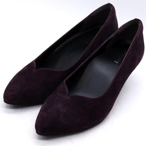 リフレクト パンプス 幅広 3E ブランド シューズ 靴 レディース 1月24日サイズ パープル R...