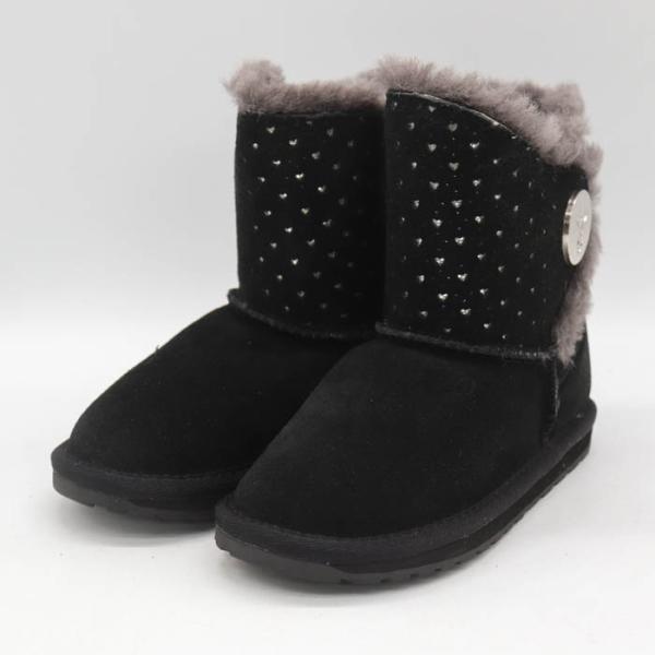 エミュー ブーツ 未使用 K12609S CarmodvMini  靴 シューズ 黒 キッズ 女の子...