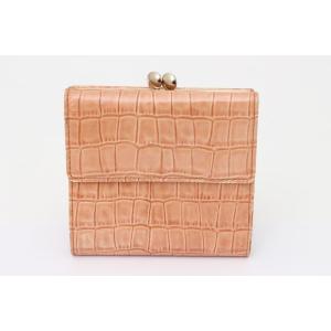 トプカピ 三つ折り財布 クロコ型押し がま口 ブランド ウォレット レディース ピンク TOPKAP...