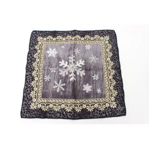 ミスアシダ スカーフ 雪の結晶 レオパード シルク100％ 日本製 ブランド 小物 レディース グレ...