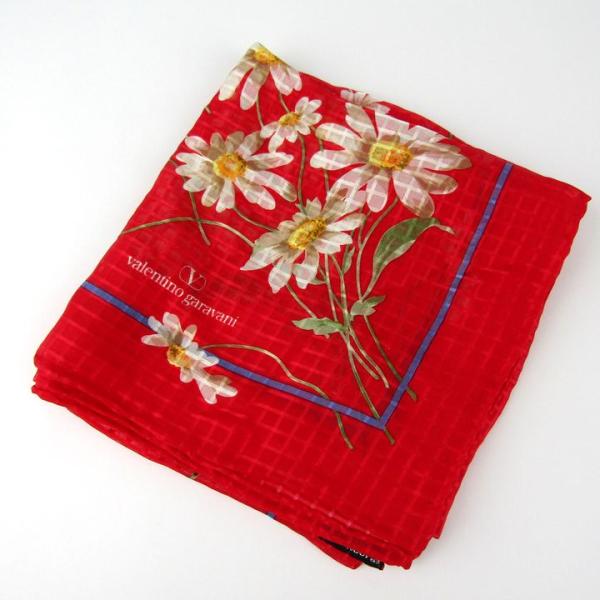 ヴァレンティノ・ガラバーニ スカーフ 花柄 シルク100％ ブランド 小物 レディース レッド VA...