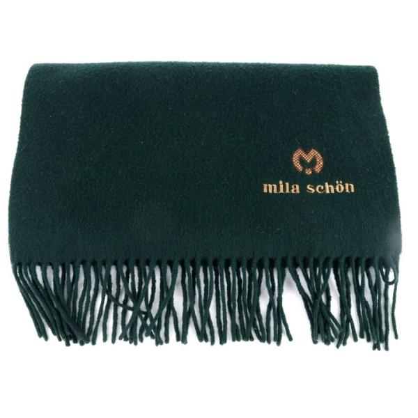 ミラショーン マフラー 無地 ロゴ ブランド 小物 メンズ レディース グリーン mila scho...