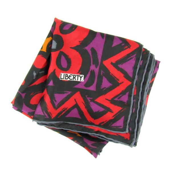 リバティ スカーフ 総柄 正方形 ヴィンテージ ブランド 小物 レディース パープル LIBERTY