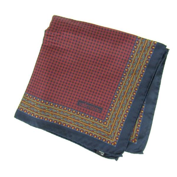 ヴァレンティノ stratos スカーフ 総柄 シルク100％ ブランド 小物 レディース ネイビー...