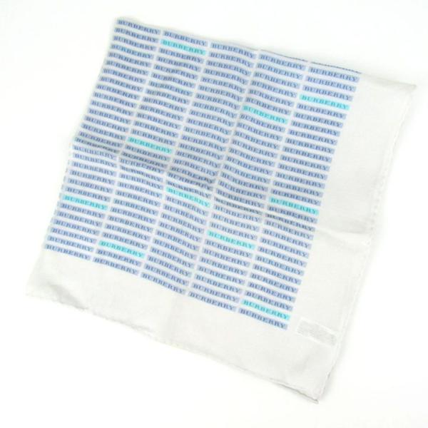 バーバリー スカーフ ロゴ 正方形 シルク混 ブランド 小物 レディース ブルー BURBERRY