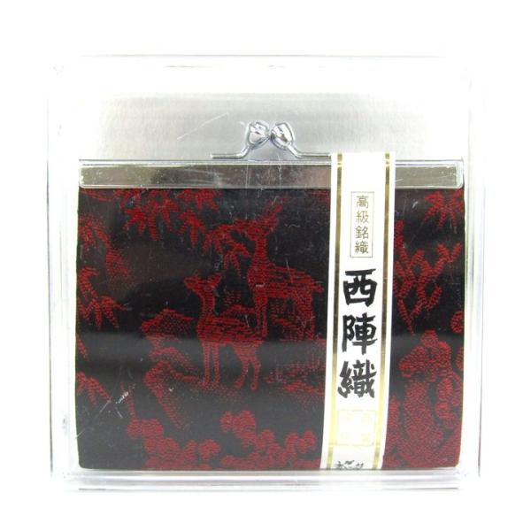 西陣織 コインケース 未使用 やや難有 がま口 ウォレット 黒 レディース ブラック nishiji...