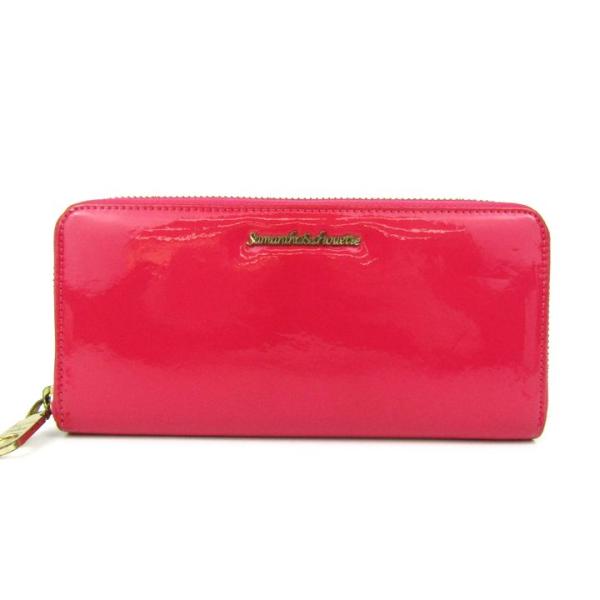 サマンサアンドシュエット 長財布 エナメル ロゴ 小銭入れあり ブランド ウォレット レディース ピ...