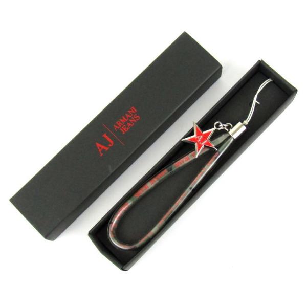 アルマーニ ジーンズ ストラップ 未使用 ロゴ 星モチーフ ブランド 小物 レディース カーキ AR...