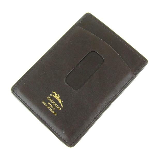ロンシャン パスケース レザー モノグラム カードケース フランス製 ブランド 小物 メンズ ブラウ...