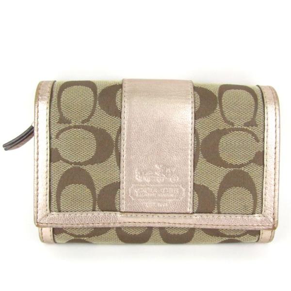 コーチ 二つ折り財布 シグネチャー 小銭入れあり ウォレット ブランド レディース ブラウン COA...