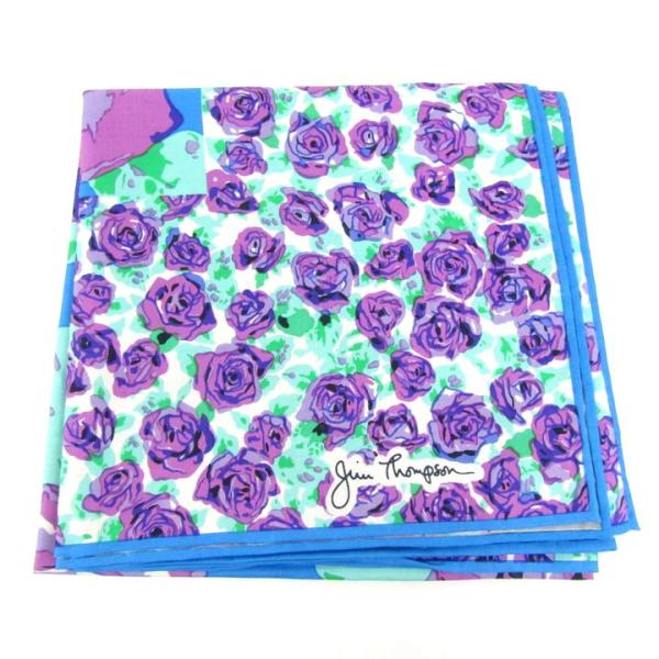 ジムトンプソン スカーフ 大判 花柄 シルク タイ製 ブランド 小物 レディース パープル JIM ...