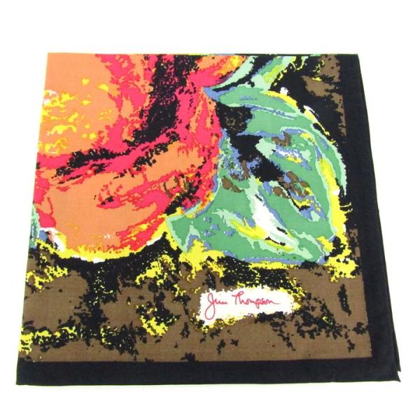 ジムトンプソン ハンカチ 花柄 シルク タイ製 ブランド 小物 レディース ブラック JIM THO...