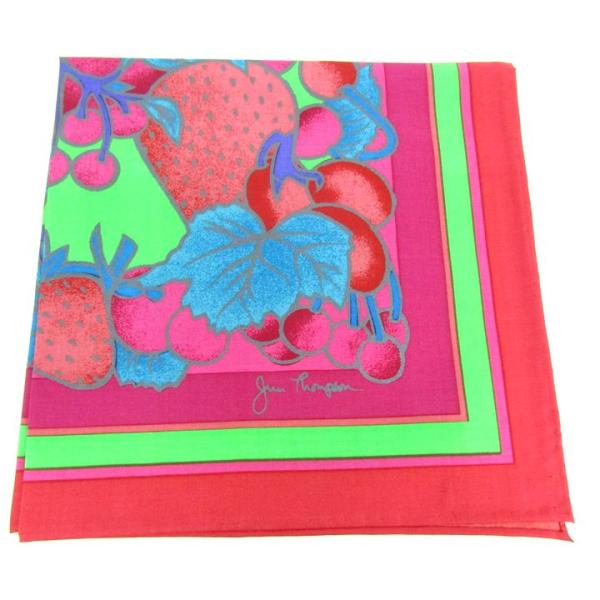 ジムトンプソン ハンカチ イチゴ柄 シルク タイ製 ブランド 小物 レディース レッド JIM TH...