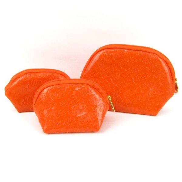 フォリフォリ ポーチ 3点セット ロゴ 小物入れ ブランド まとめて レディース オレンジ Foll...