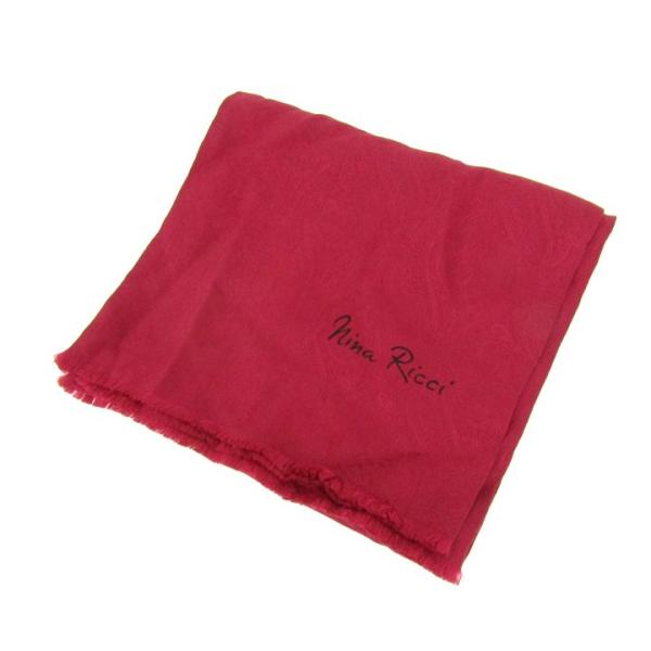 ニナリッチ スカーフ ペイズリー柄 シルク ブランド 小物 レディース ワインレッド NINA RI...