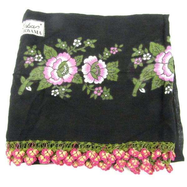 スカーフ スカーフ レース 花柄 ブランド レディース ブラック EL BOYAMA