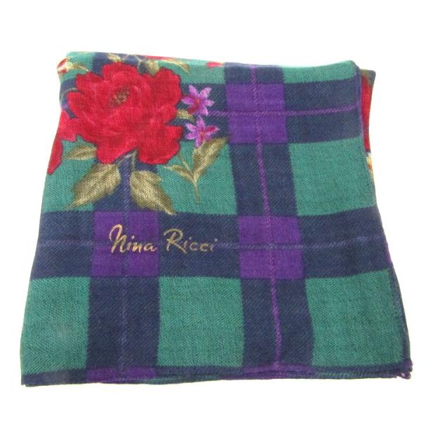 ニナリッチ スカーフ ショール ウール ブランド 小物 レディース グリーン NINA RICCI
