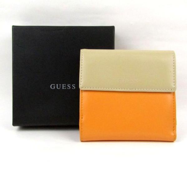 ゲス 二つ折り財布 小銭入れあり ウォレット ブランド レディース オレンジ Guess