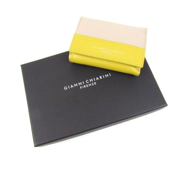 ジャンニキャリーニ 三つ折り財布 ツートーン ウォレット ブランド レディース イエロー/ベージュ ...