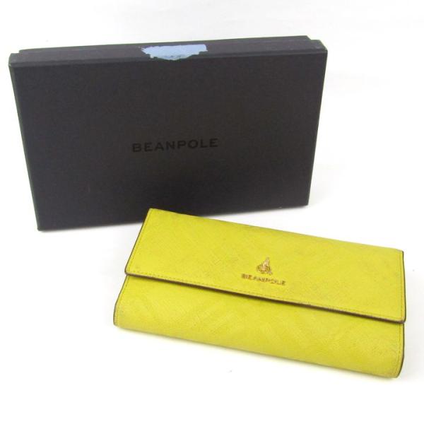 ビーンポール 長財布 三つ折り 小銭入れあり ウォレット ブランド メンズ イエロー BEANPOL...