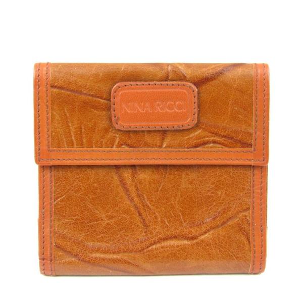 ニナリッチ 二つ折り財布 イタリア製 ウォレット ブランド メンズ レディース ブラウン NINA ...