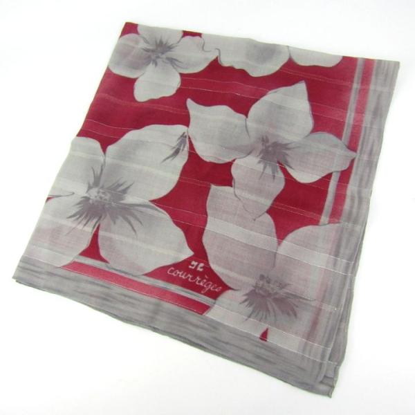 クレージュ スカーフ 花柄 ブランド レディース グレー courreges