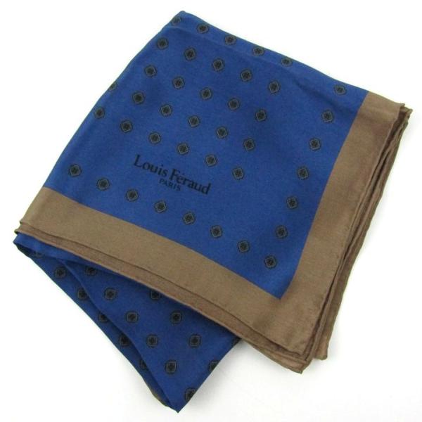 ルイフェロー スカーフ 総柄 ブランド 小物 レディース メンズ ブルー系 Louis Feraud