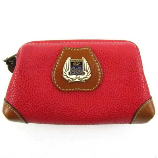 ランセル コインケース レザー 小銭入れ 財布 ウォレット ブランド レディース レッド系 LANC...