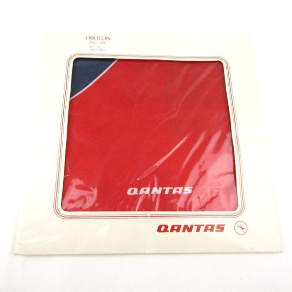 カンタス航空 OROTON スカーフ 未使用 ピュアシルク 航空関連グッズ ブランド レディース レ...