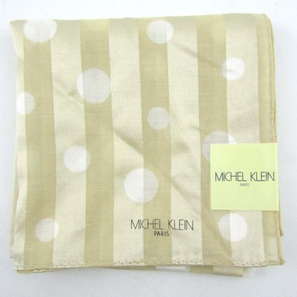 ミッシェルクラン スカーフ 未使用 ストライプ柄 ドット柄 ブランド 小物 レディース ベージュ系 ...