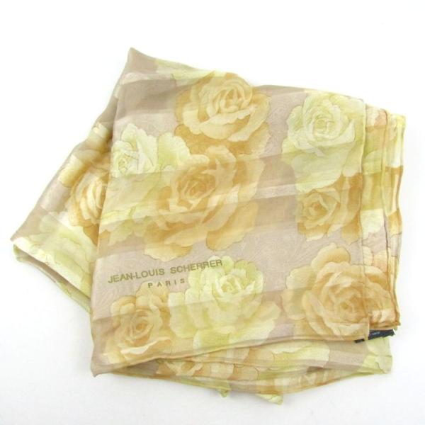 ジャンルイシェルレ スカーフ ストール 花柄 シルク ブランド 小物 レディース ベージュ系 JEA...