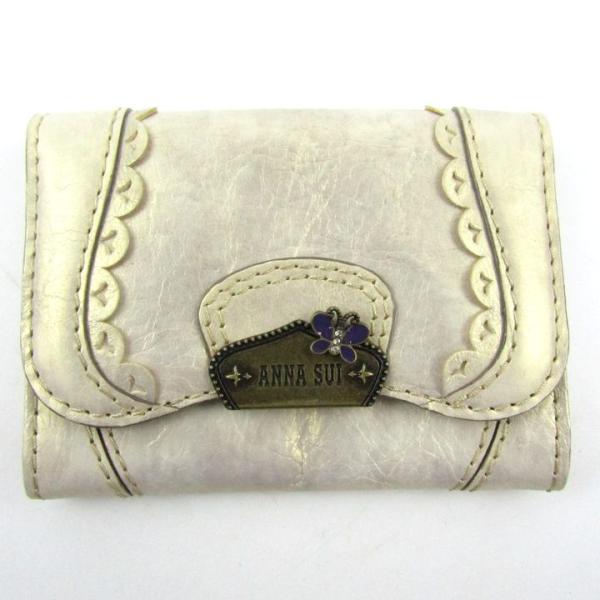 アナスイ コインケース ロゴ 蝶 小銭入れ 財布 ウォレット ブランド レディース アイボリー AN...