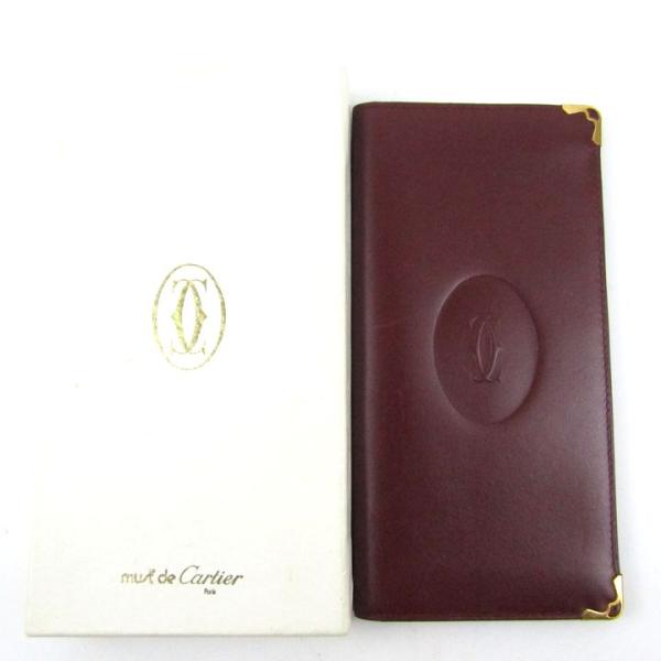 カルティエ 長財布 ロゴ型押し ウォレット ブランド レディース メンズ ブラウン CARTIER