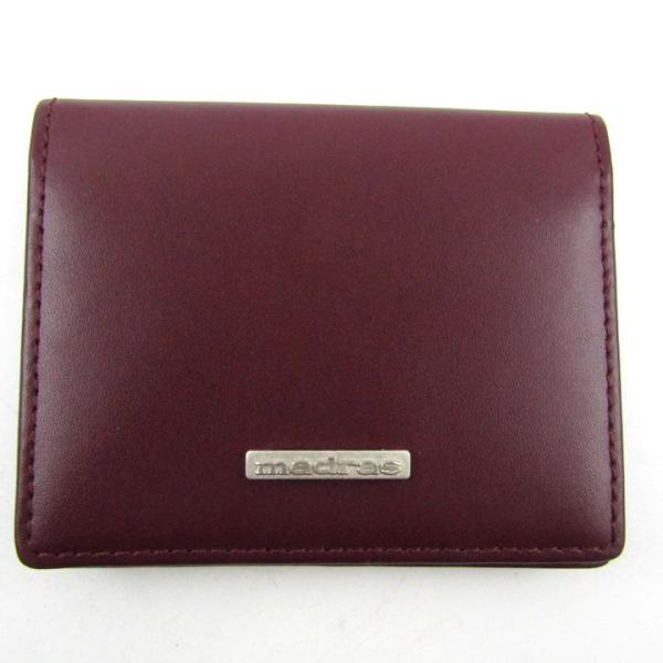 マドラス カードケース パスケース ロゴ ブランド レディース メンズ ワインレッド madras