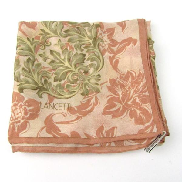 ランチェッティ スカーフ ストール 総柄 シルク ブランド 小物 レディース ベージュ LANCET...