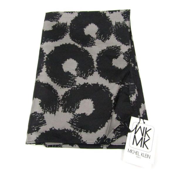 ミッシェルクラン スカーフ 未使用 ストール 総柄 シルク ブランド 小物 レディース ブラック M...