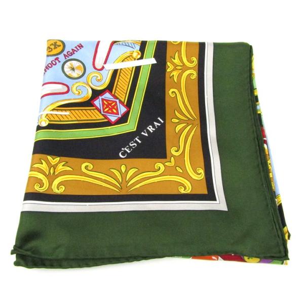 C&apos;EST VRAI スカーフ ストール ビリヤード柄 シルク 大判 小物 ブランド レディース グ...