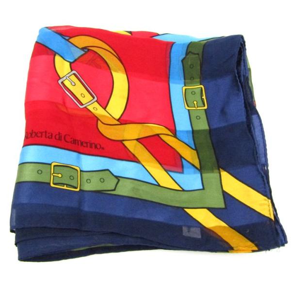 ロベルタ・ディ・カメリーノ スカーフ 総柄 シルク ブランド 小物 レディース ネイビー Rober...