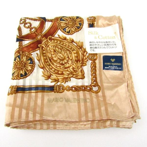 マリオ・ヴァレンティノ スカーフ 未使用 総柄 バロック柄 ブランド 小物 レディース ベージュ M...