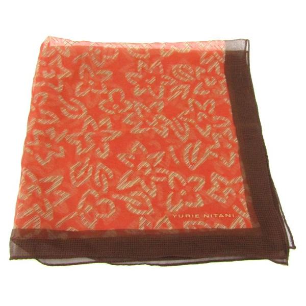 ユリエニタニ スカーフ 総柄 シルク 日本製 ブランド 小物 レディース ブラウン YURIE NI...