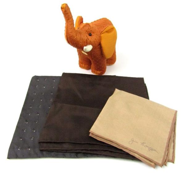 ジムトンプソン ハンカチ ゾウ ぬいぐるみ 4点セット シルク ブランド まとめて メンズ JIM ...