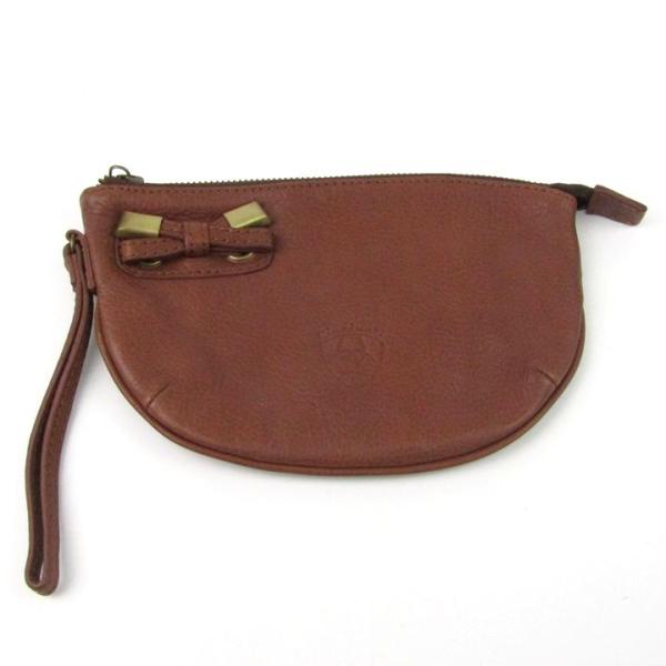 シンシナティ ポーチ レザー リボン クラッチバッグ ブランド レディース ブラウン Cincina...